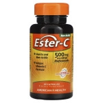 American Health, Ester-C, Эстер-C, с биофлавоноидами, 500 мг, 60 капсул