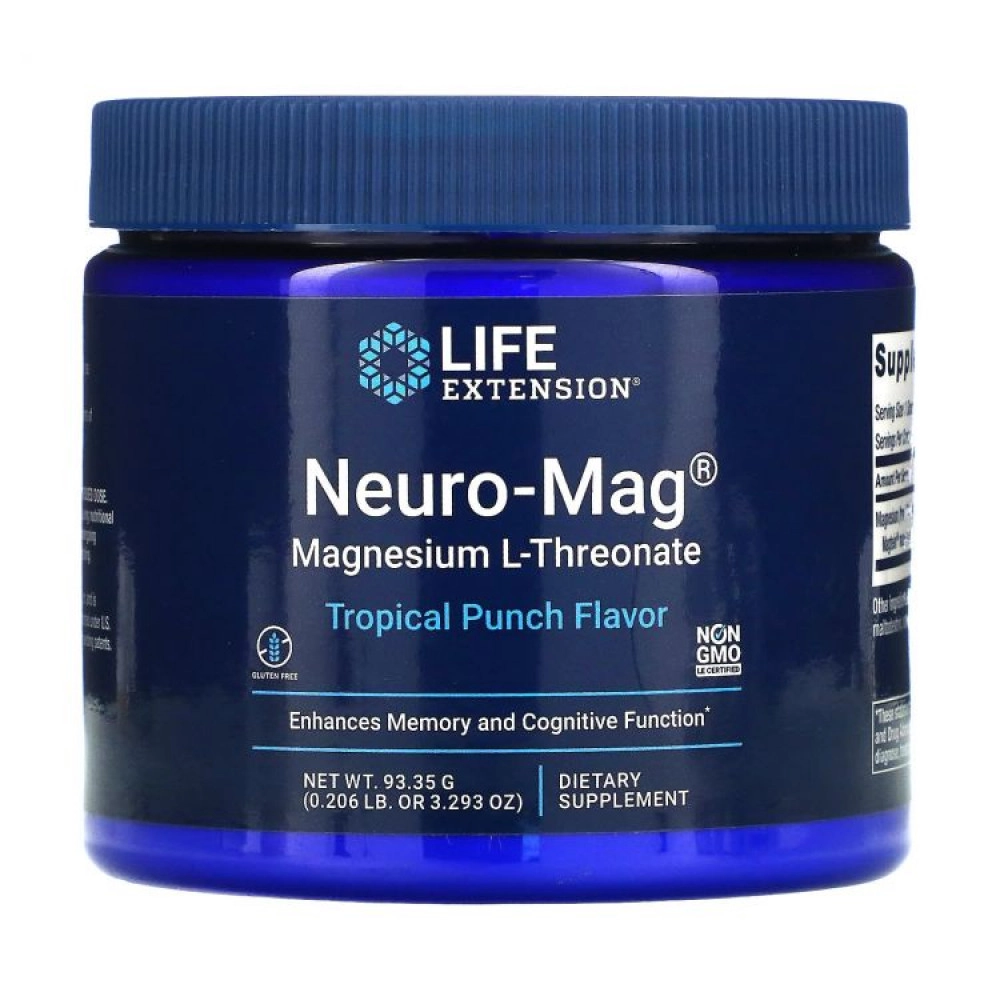 L-треонат магния со вкусом тропического пунша, Life extension, Neuro-Mag, Magnesium L-Threonate - 93,35 гр