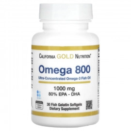 California Gold Nutrition, омега-3, рыбий жир премиального качества, 100 капсул из рыбьего желатина