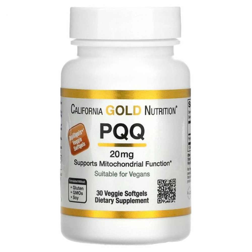 California Gold Nutrition, PQQ 20mg, пирролохинолинхинон, 20 мг, 30 растительных капсул