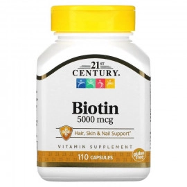 21st Century, Biotin 5000, Биотин, 5000 мкг, 110 капсул